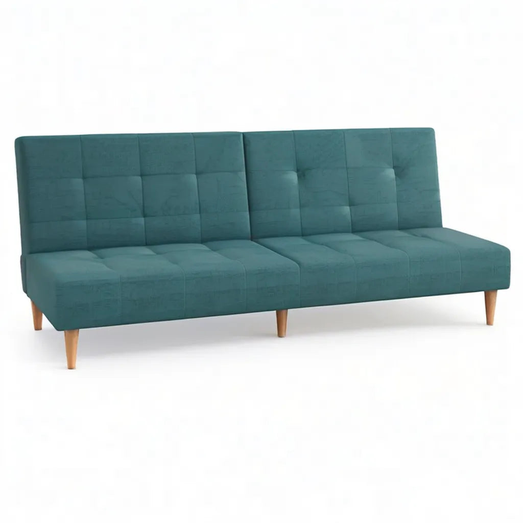 Sofa, 3-osobowy sofa z funkcją spania z funkcją składania pokrywy poliestrowej prostokątna kolor morski 179 x 81 x 79 cm