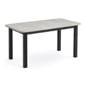 Stół do jadalni, Prostokątny stół do jadalni 120 x 70 x 75 cm MDF melaminowana taca szary beton nóżki stal czarna
