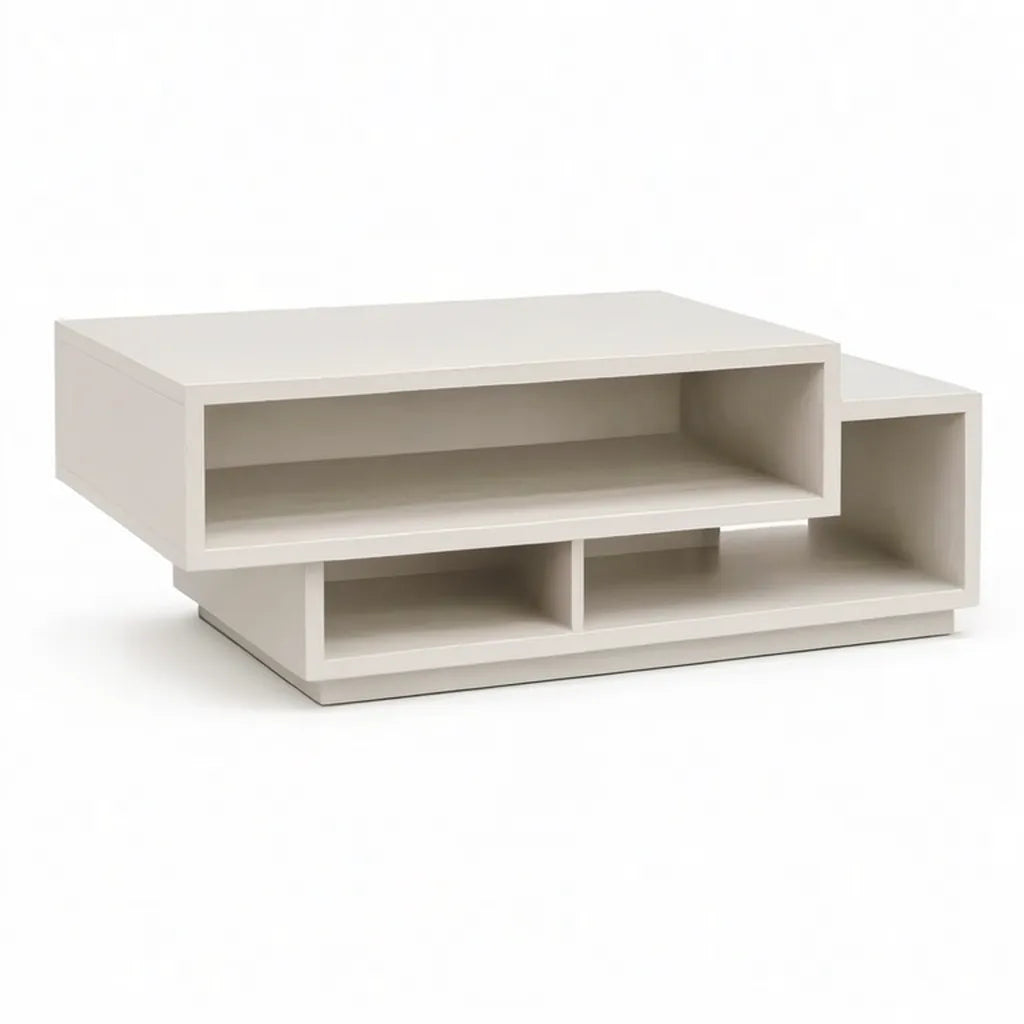 Stolik kawowy, Stół do kawy z pomieszczeniem magazynowym 120 x 60 x 45 cm MDF prostokątny biały