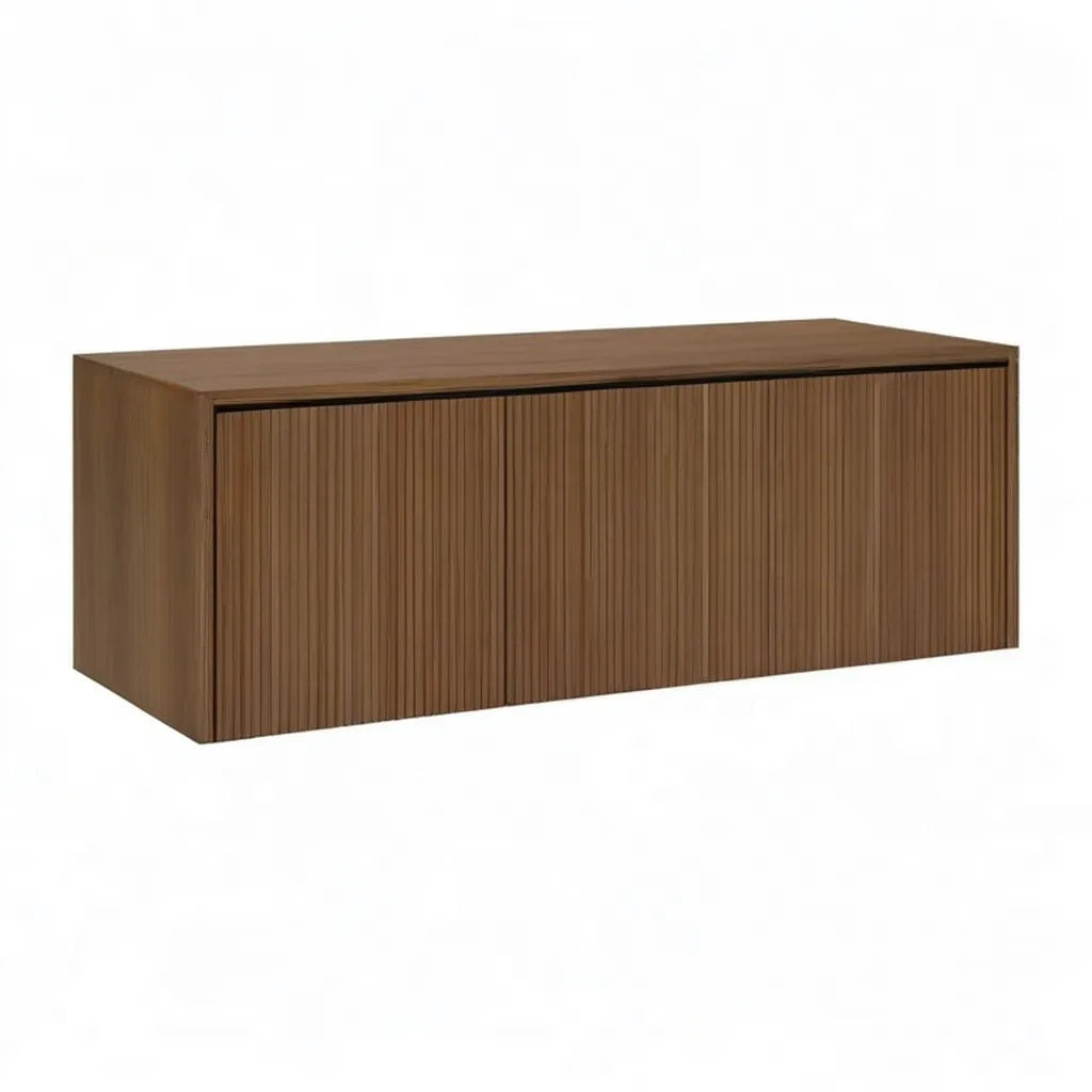Szafka 3 drzwiowa z niskim ekranem w panelach MDF wykończenie orzecha włoskiego 160 x 40 x 55 cm