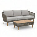 Sofa ogrodowa, Garden Lounge Zestaw 210 x 80 cm szary z Polirattan Sofa i stolik do kawy