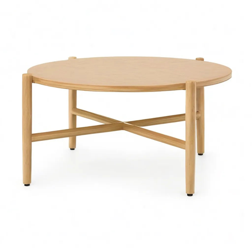 Stolik kawowy, Okrągły stolik kawowy z dębu stałego Ø 100 x 45 cm naturalna